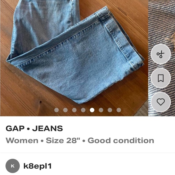 GAP Women's Light Blue Wide Leg Cropped Jeans - Picture 5 of 8